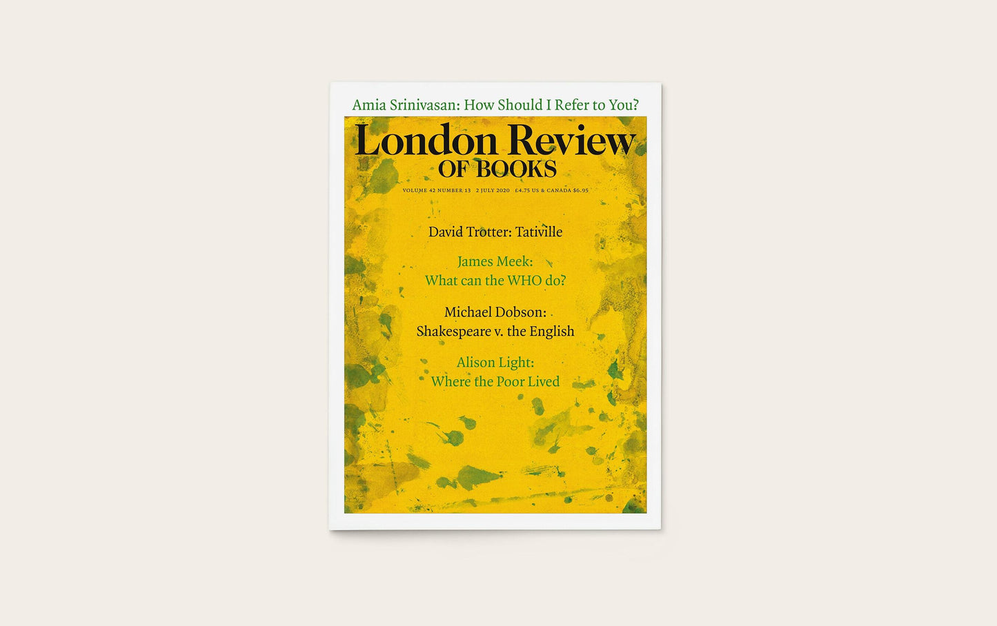 LRB Back Issues: 2020